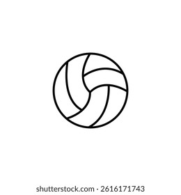 Minimalist Volleyball Icon, Sporting Symbol, Simple Vector Line Illustration
