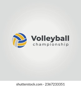 minimalist volleyball logo icon design vector illustration
