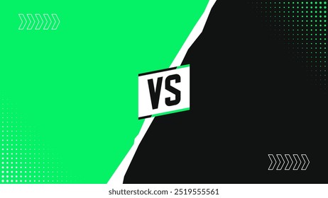 Minimalist VS Sport Background with Green and Black Split Design and Bold Central Typography for Competitive Matchups or Sports Events