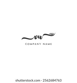Minimalist VU Logo Design with Abstract Feather Element