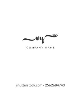 Minimalist VY Logo Design with Abstract Feather Element