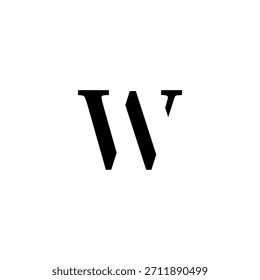 Logotipo minimalista del monograma de la letra W