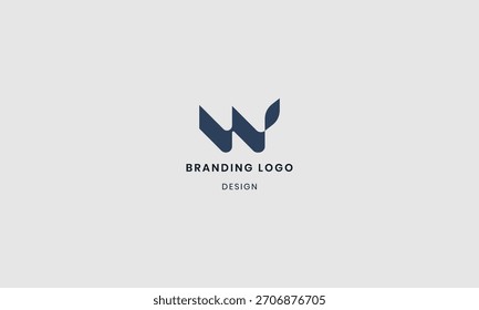 Design minimalista de logotipo W com elemento folha
