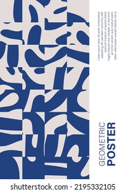 Minimalist wall art poster with abstract shapes contemporary style collage