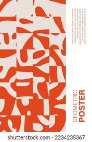Minimalist wall art poster with abstract shapes contemporary style collage