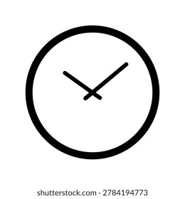 Minimalist Wall Clock Silhouette Icon Vector