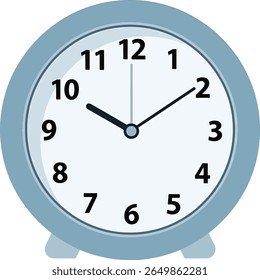 Minimalist wall clock vector with bold outlines and classic round shape. Ideal for educational materials, time concept designs, or business presentations.