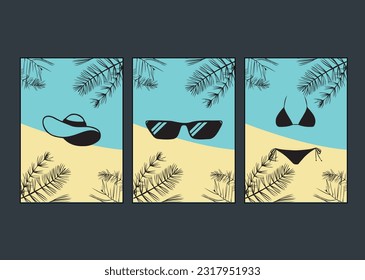 Minimalist wall decor designs with vertical summer, vacation, beach content