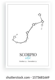 Minimalist Wall Decoration Zodiac Sign Scorpio Stock Vector (Royalty ...