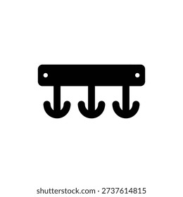 Minimalist Wall Mounted Coat Rack with Three Utility Hooks Icon