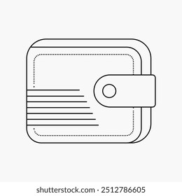 Minimalist Wallet Icon Representing Personal Finance, Money Savings, and Digital Payments