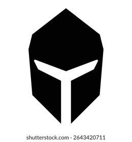 minimalist war helmet icon symbolizing strength, protection, and battle readiness