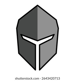 minimalist war helmet icon symbolizing strength, protection, and battle readiness