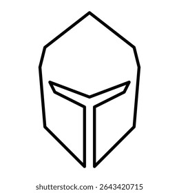 minimalist war helmet icon symbolizing strength, protection, and battle readiness