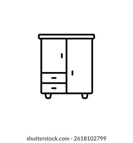 Minimalist wardrobe icon illustration for interior design projects use
