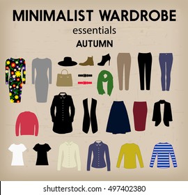 Minimalist Wardrobe Set Vector - Autumn