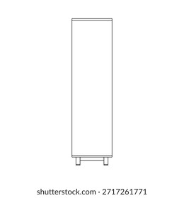 Vista lateral minimalista do armário com linhas verticais limpas e proporções equilibradas. Ideal para conceitos de design de interiores, catálogos de móveis e uso de visualização arquitetônica.