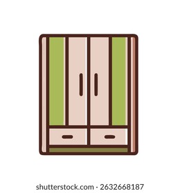 Armario minimalista Outline Icon – Armario moderno simple Line Art – Vector EPS 