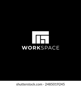 minimalist warehouse and square logo concept vector icon
