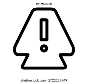 Ein minimalistisches Warnsymbol mit einem schwarzen Umriss und einem zentralen Ausrufezeichen für eine klare Kommunikation.