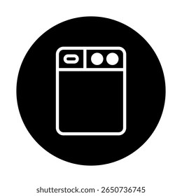 Ícone minimalista de máquina de lavar e secar mostra design simplista ideal para interfaces de aplicativos de sites e símbolos de aparelhos contemporâneos