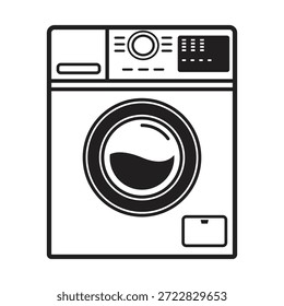 Minimalist Washing Machine Vector Icon Suitable for Laundry, Cleaning, and Household Appliance Concepts