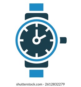 Minimalist Watch Icon Line Drawing Black and White