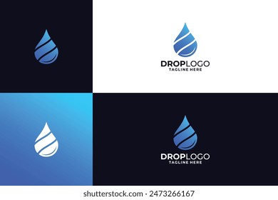 Diseño minimalista del logotipo de la gota de agua