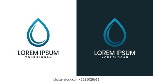 Minimalist water drop logo template design