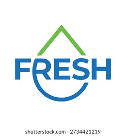 Vector minimalista del logotipo de la gota de agua con curvas suaves y forma equilibrada, que simboliza la pureza, la frescura y la sostenibilidad, aislado sobre fondo blanco.