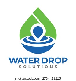 Vector minimalista del logotipo de la gota de agua con curvas suaves y forma equilibrada, que simboliza la pureza, la frescura y la sostenibilidad, aislado sobre fondo blanco.