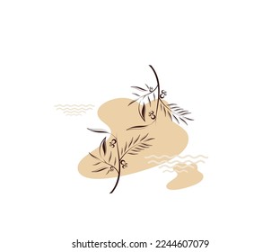 minimalist water and leaf canvas print icon logo