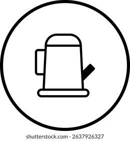 Minimalist Water Pitcher Icon in Circular Frame for Simple Design Aesthetics