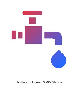 Minimalist Water Tap Icon with Gradient Effect