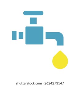 Minimalist water tap illustration conveying resource conservation message effectively