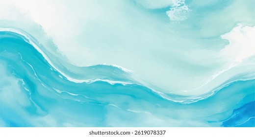 Minimalist watercolor background in blue and green with fluid ink-style texture. Stylish and clean, perfect for modern design projects.
