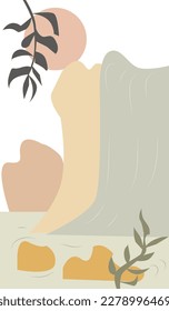 Minimalist Waterfall Background vector illustration