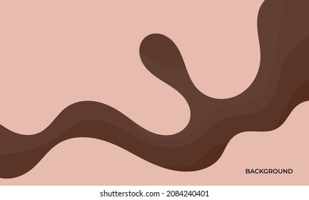 Fondo de color de chocolates de onda minimalista. Ilustración vectorial con salpicadura, goteo y fusión.