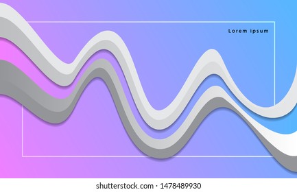Minimalist wave gradient background. Poster, dynamic design. Vector illustration