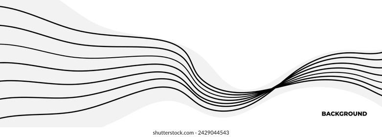 Minimalist Wave Line Background, Clean Concept with simple Style For Element, Wallpaper, Banner, Presentation, Web, Page Layout, and etc.