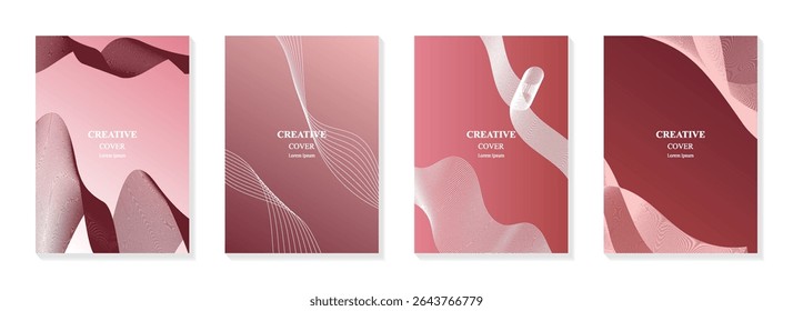 Minimalist wave line design with gradient for cover, poster, and other. A4 size background template