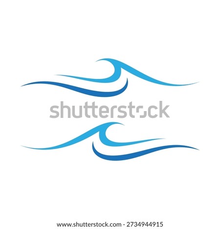 Minimalist wave line logo with a smooth flowing curve that suggests ocean movement and natural energy, isolated on white background.