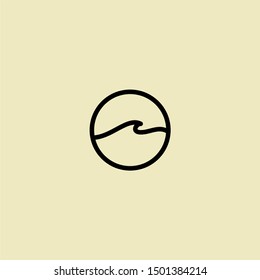 Minimalist waves circle icon for multiple business