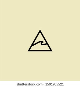 Minimalist waves icon flat design