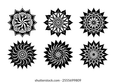 Minimalist Waves Mandala Vector illustration  