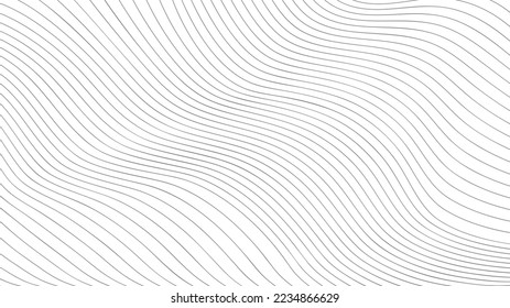 Minimalist wavy abstract background with thin lines. Optical illusion.