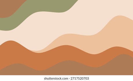 Minimalist wavy abstract boho background. Abstract earth tone wavy background.