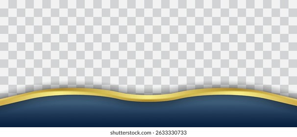 Minimalist Wavy Gold Footer Background. Editable Transparent Design for Banner, Poster, and Greeting Cards