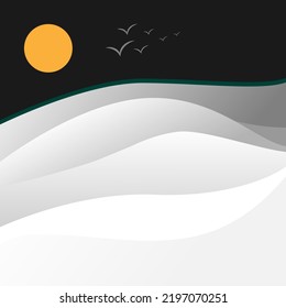 Minimalist wavy line shape with nature fill