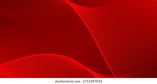 Fondo minimalista de líneas onduladas. Fondo rojo abstracto con línea ondulada.